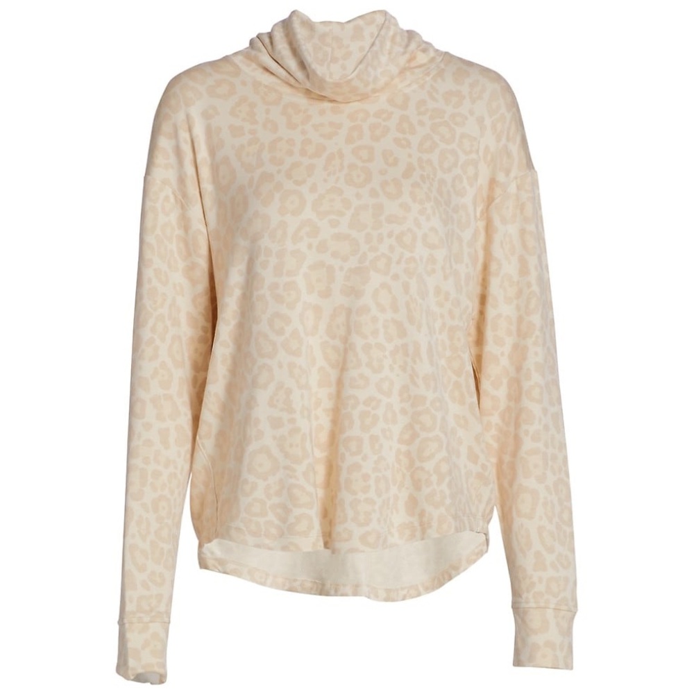 Splendid Leopard Print Cowl Neck Pullover Sweater XS NWT